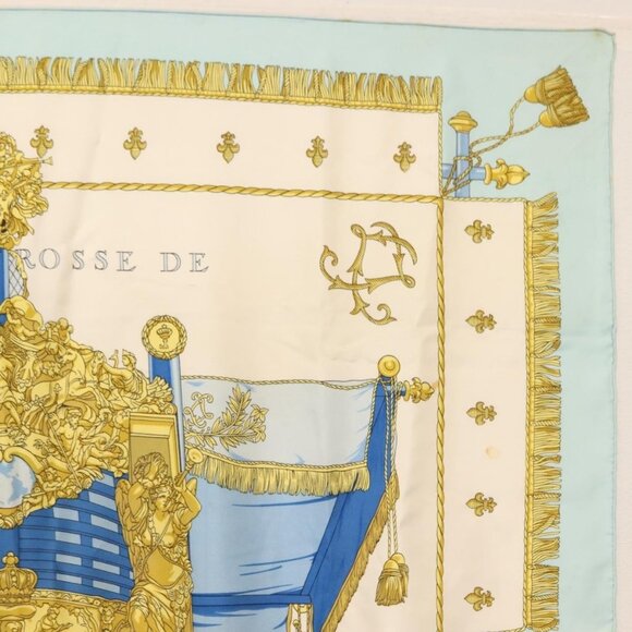 HERMES Carre 90 Scarf ""VUE DU CARROSSE DE LA GALERE LA REALE"" Silk Auth BA6484 - Picture 4 of 15